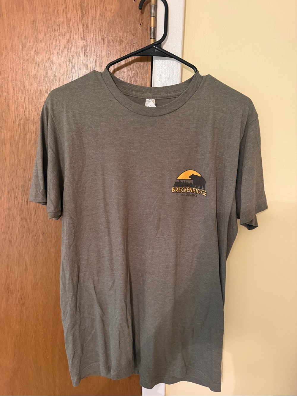 breckenridge Olive Green Short-Sleeve Graphic Tee with Yellow Logo